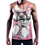 Poodle With Glasses Print Training Tank Top