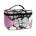 Poodle With Glasses Print Travel Makeup Bag