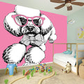 Poodle With Glasses Print Wall Sticker