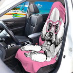 Poodle With Glasses Print Waterproof Car Seat Cover