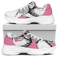 Poodle With Glasses Print White Chunky Shoes