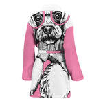 Poodle With Glasses Print Women's Bathrobe