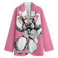 Poodle With Glasses Print Women's Blazer
