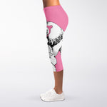 Poodle With Glasses Print Women's Capri Leggings