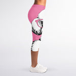 Poodle With Glasses Print Women's Capri Leggings