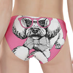 Poodle With Glasses Print Women's Panties