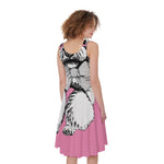 Poodle With Glasses Print Women's Sleeveless Dress