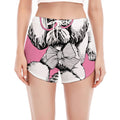 Poodle With Glasses Print Women's Split Running Shorts