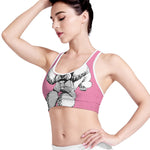 Poodle With Glasses Print Women's Sports Bra