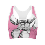 Poodle With Glasses Print Women's Sports Bra