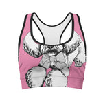 Poodle With Glasses Print Women's Sports Bra