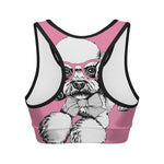 Poodle With Glasses Print Women's Sports Bra