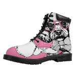 Poodle With Glasses Print Work Boots