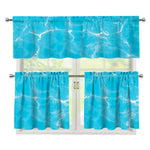 Pool Water Surface Print 3 Piece Kitchen Curtains