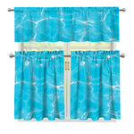 Pool Water Surface Print 3 Piece Kitchen Curtains