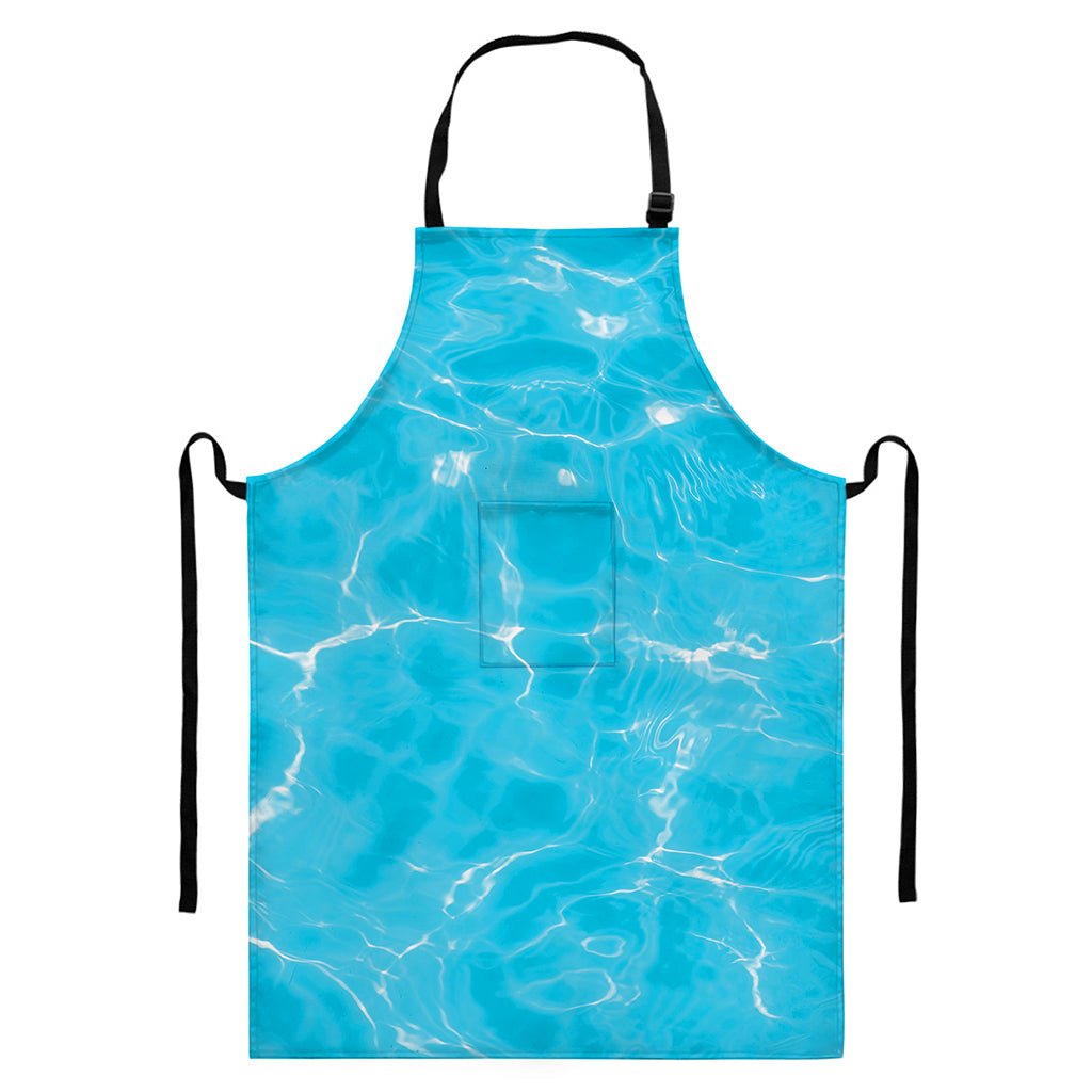 Pool Water Surface Print Bib Apron With Pocket