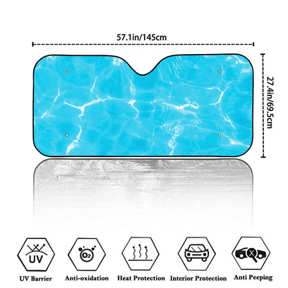 Pool Water Surface Print Car Windshield Sun Shade
