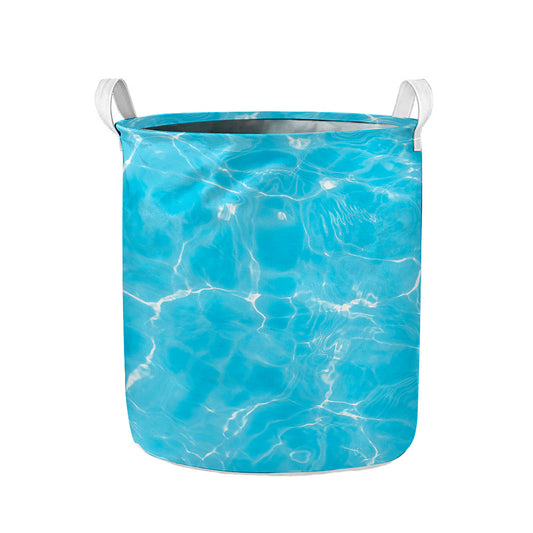 Pool Water Surface Print Collapsible Laundry Basket