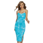 Pool Water Surface Print Cross Back Cami Dress
