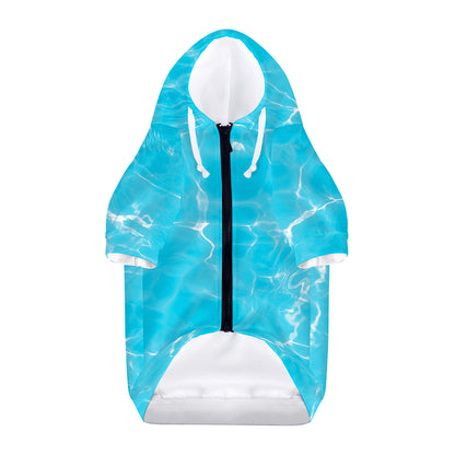 Pool Water Surface Print Dog Zip Up Hoodie