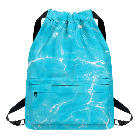 Pool Water Surface Print Drawstring Backpack