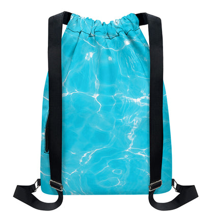 Pool Water Surface Print Drawstring Backpack