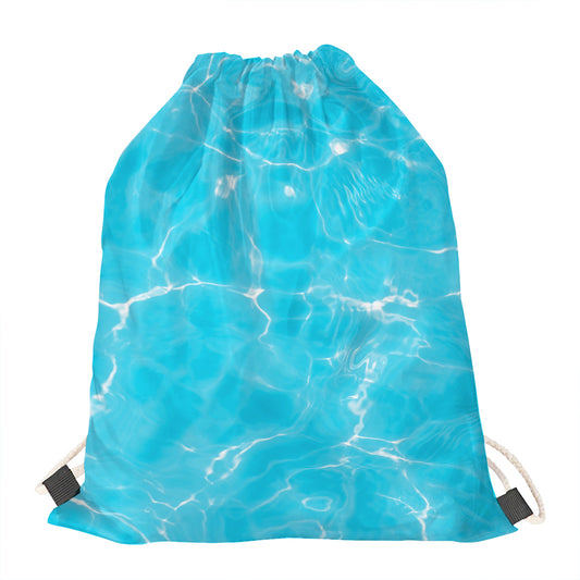Pool Water Surface Print Drawstring Bag