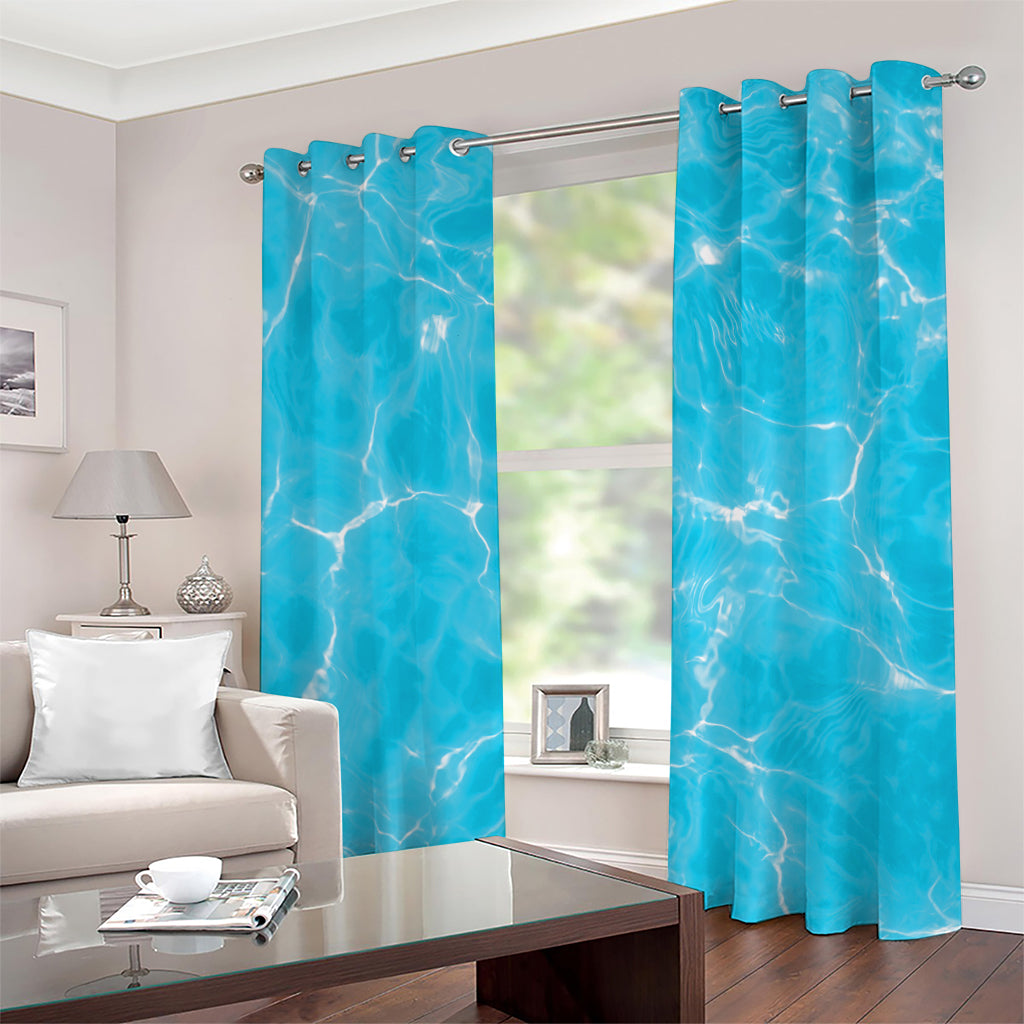 Pool Water Surface Print Extra Wide Grommet Curtains