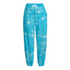 Pool Water Surface Print Fleece Lined Knit Pants