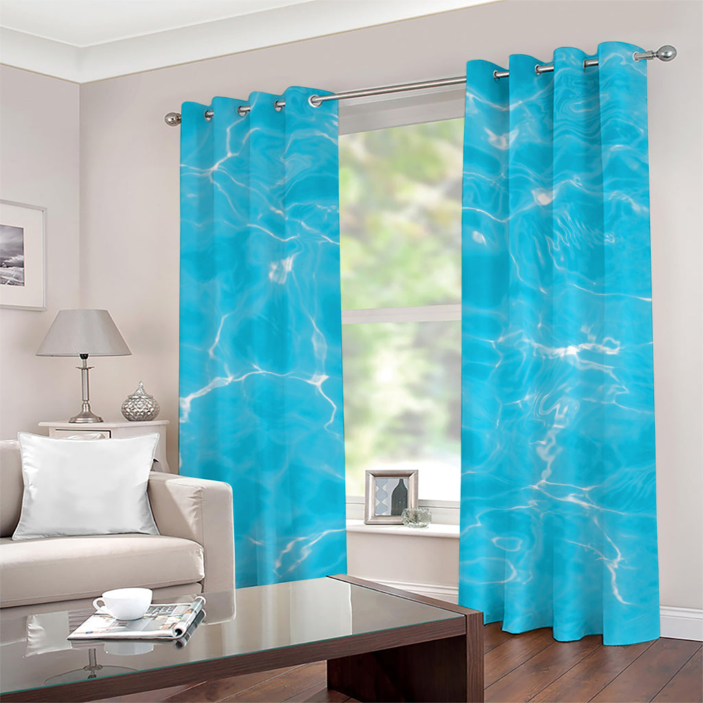 Pool Water Surface Print Grommet Curtains