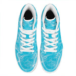 Pool Water Surface Print High Top Leather Sneakers
