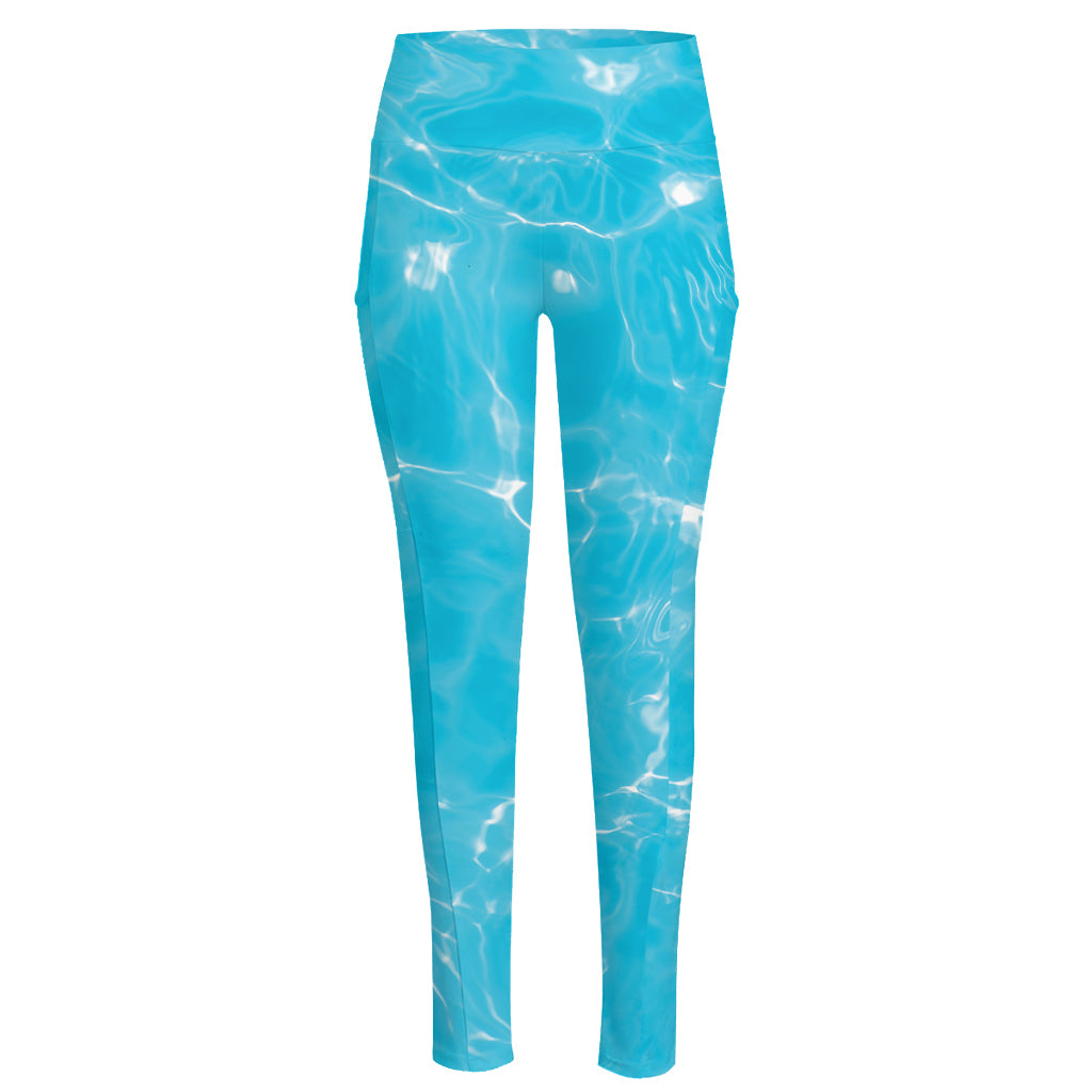 Pool Water Surface Print High-Waisted Pocket Leggings