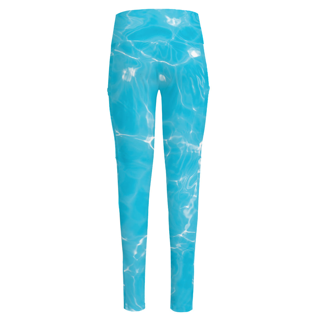 Pool Water Surface Print High-Waisted Pocket Leggings