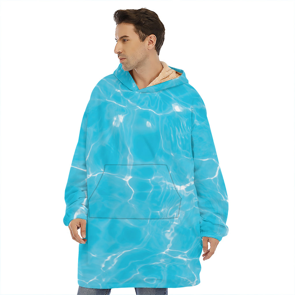 Pool Water Surface Print Hoodie Blanket