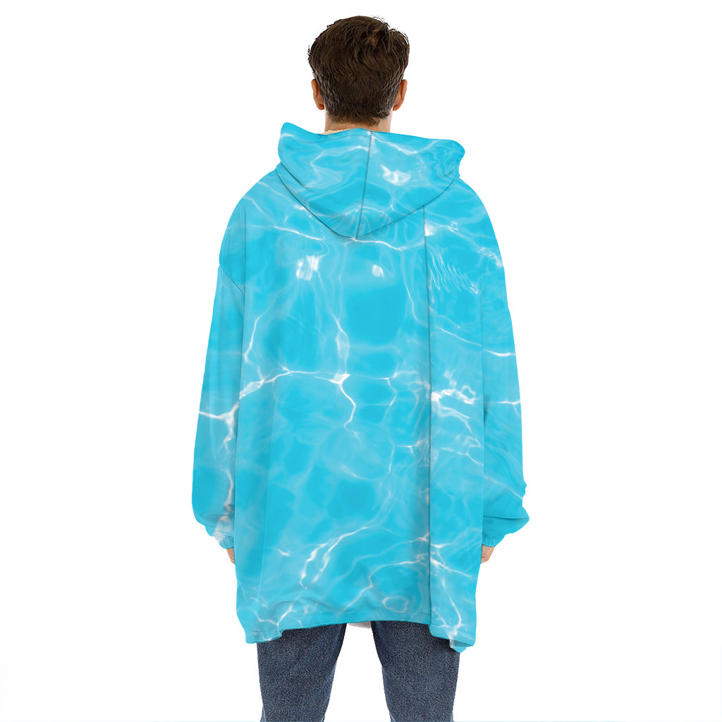 Pool Water Surface Print Hoodie Blanket