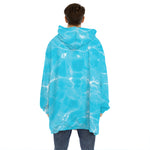Pool Water Surface Print Hoodie Blanket