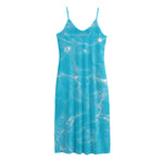 Pool Water Surface Print Jersey Midi Cami Dress