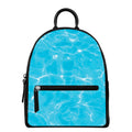 Pool Water Surface Print Leather Backpack
