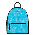Pool Water Surface Print Leather Backpack