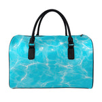 Pool Water Surface Print Leather Duffle Bag