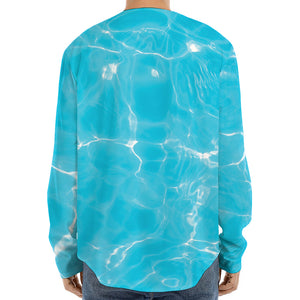 Pool Water Surface Print Long Sleeve Baseball Jersey