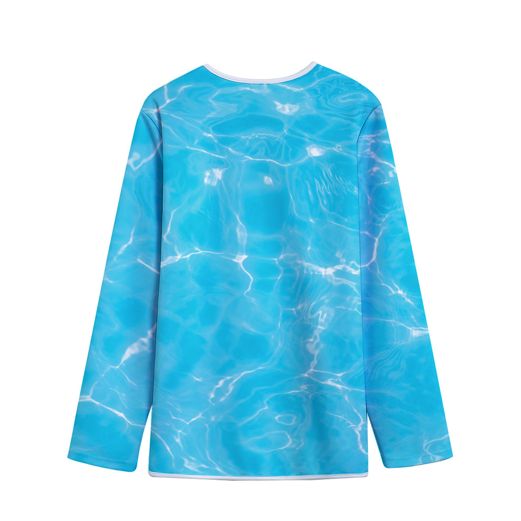 Pool Water Surface Print Long Sleeve Short Coat