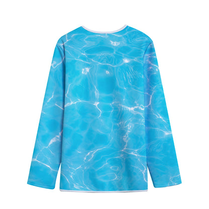 Pool Water Surface Print Long Sleeve Short Coat