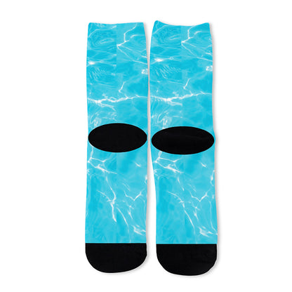 Pool Water Surface Print Long Socks
