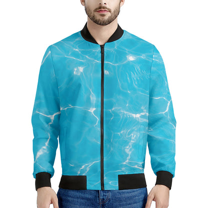 Pool Water Surface Print Men's Bomber Jacket