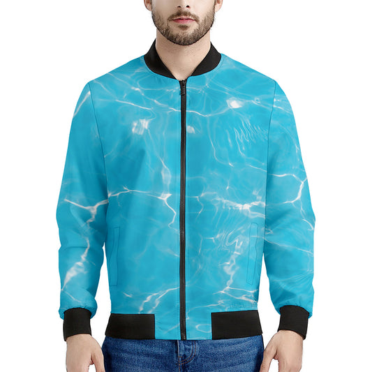 Pool Water Surface Print Men's Bomber Jacket