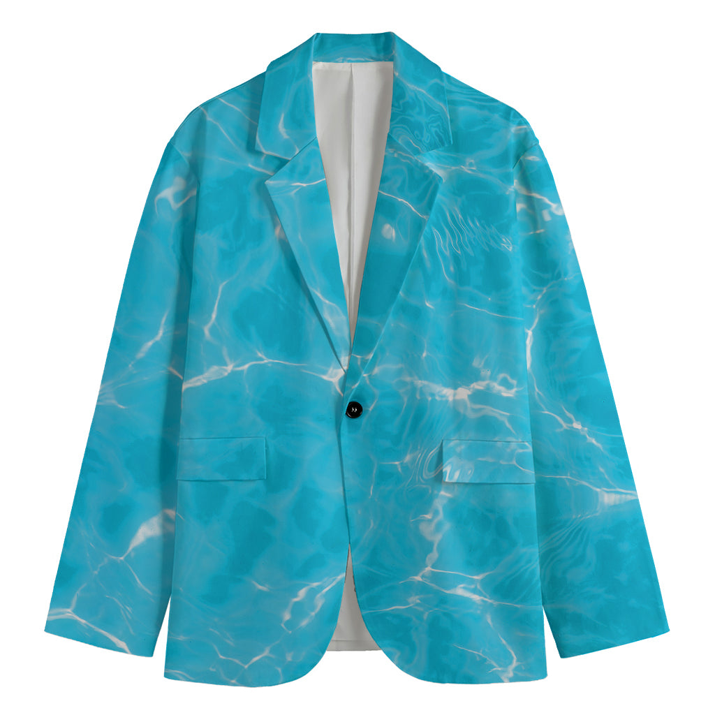 Pool Water Surface Print Men's Cotton Blazer