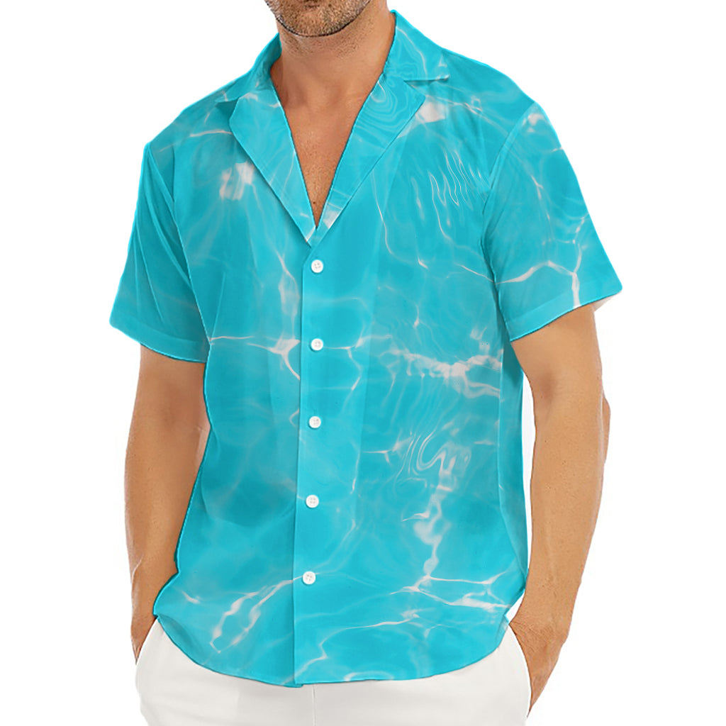 Pool Water Surface Print Men's Deep V-Neck Shirt