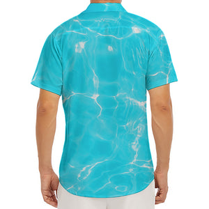 Pool Water Surface Print Men's Deep V-Neck Shirt