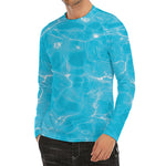 Pool Water Surface Print Men's Long Sleeve Rash Guard